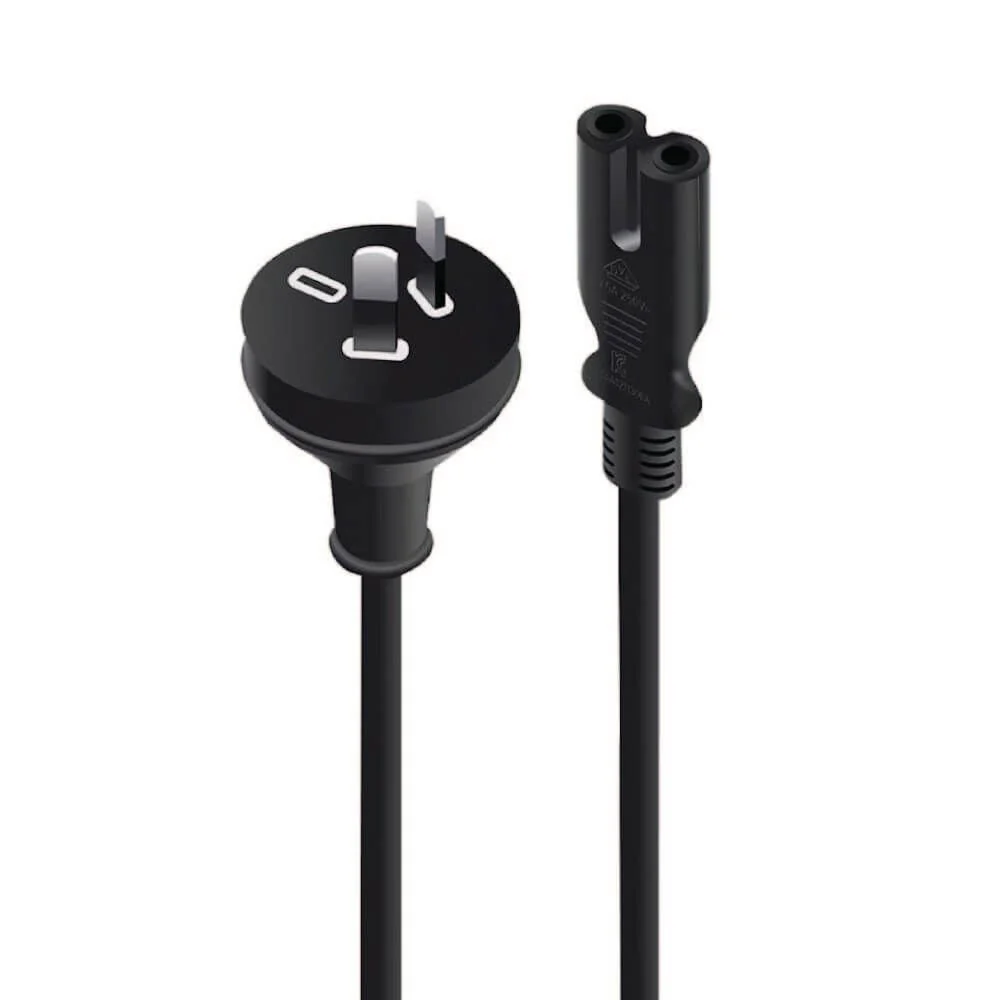 2m Power Cable 10A 2-Pin Plug To IEC C7 Socket