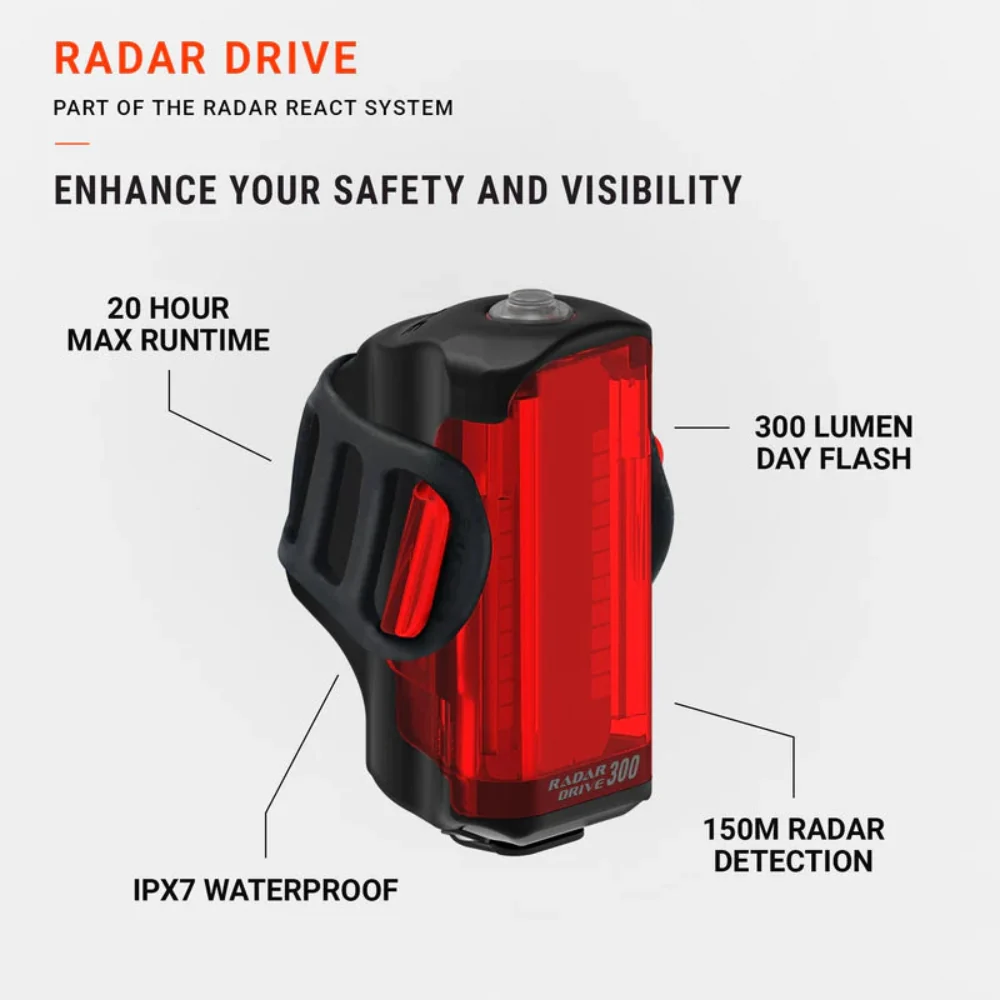 Lezyne Radar Drive 300 Rear Light - Image 5