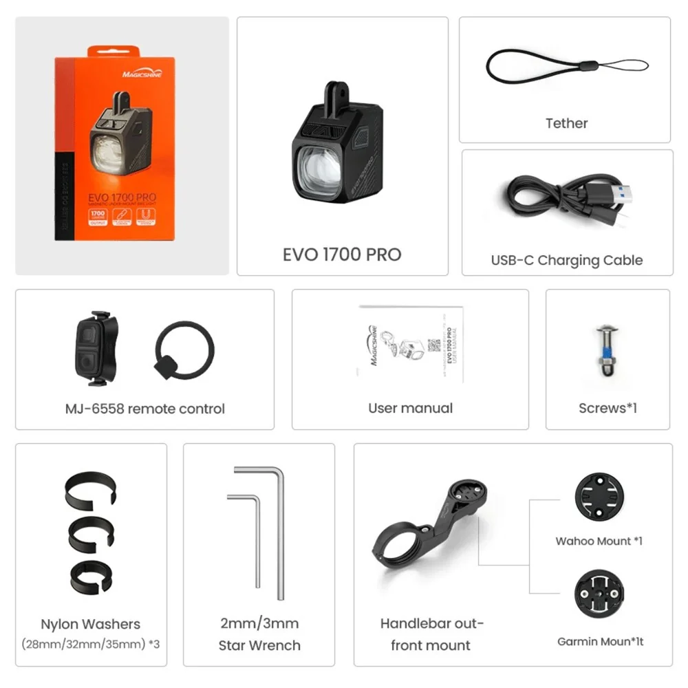 MAGICSHINE EVO 1700 PRO Upside Down USB-C Front Light - Image 3